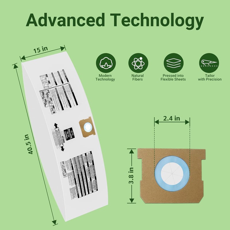 PETOX 5 Pack Vacuum Bags Replacement for Shop Vac Bags 10-14 Gallon Type F 90662 9066200 9066233 and Type I 90672 9067200 9067233, High-Efficiency Disposable Vaccum Collection Filter Bags - Image 5